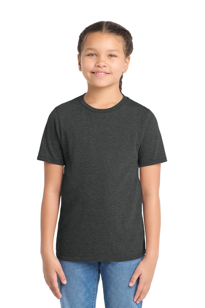 Custom Embroidered District T-Shirts  in Black Frost