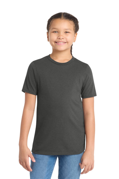 Custom Embroidered District T-Shirts  in Charcoal