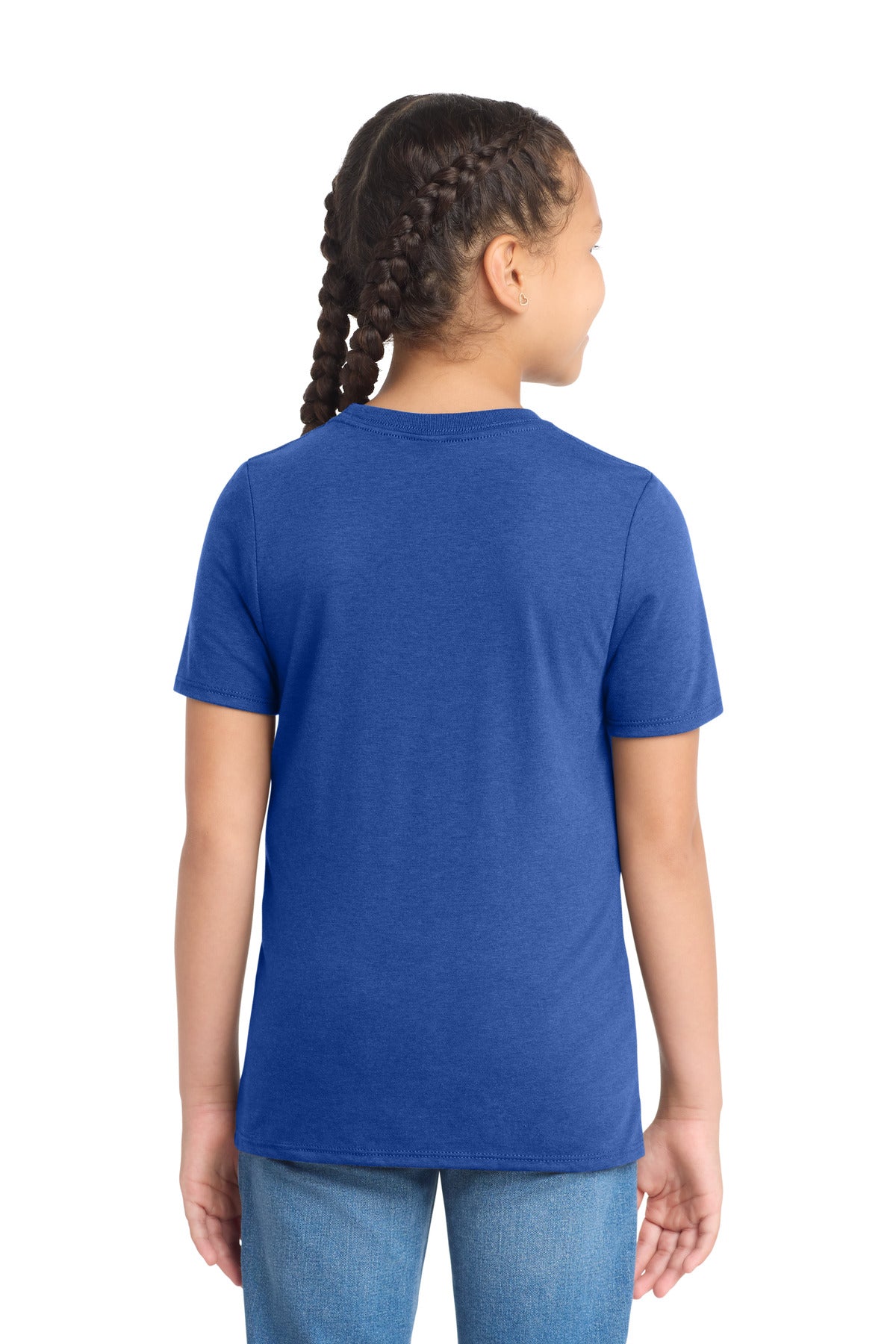 Custom Embroidered District T-Shirts  in Deep Royal