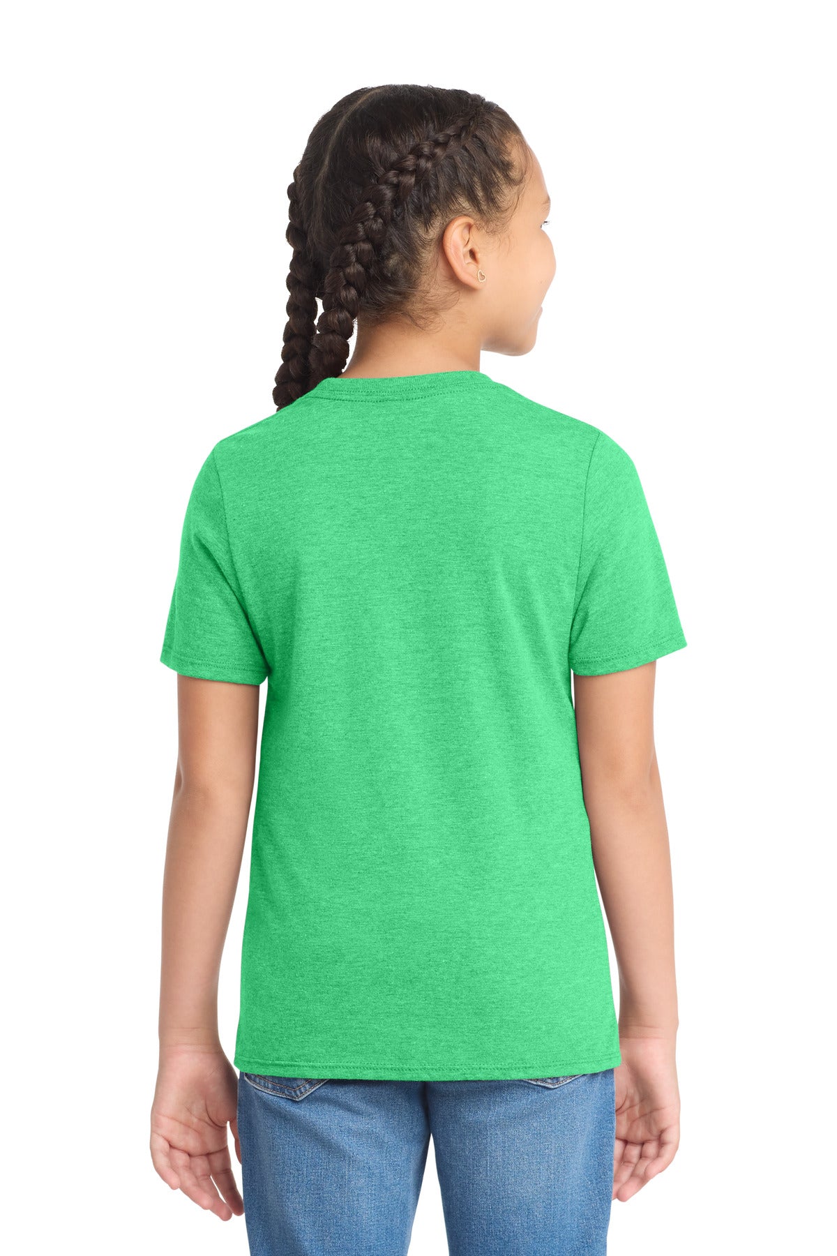 Custom Embroidered District T-Shirts  in Green Frost