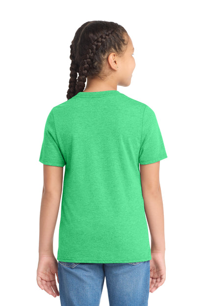 Custom Embroidered District T-Shirts  in Green Frost