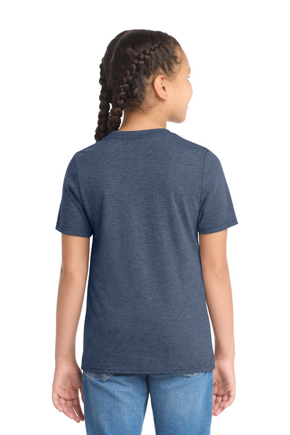 Custom Embroidered District T-Shirts  in Navy Frost