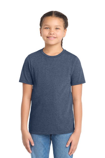 Custom Embroidered District T-Shirts  in Navy Frost