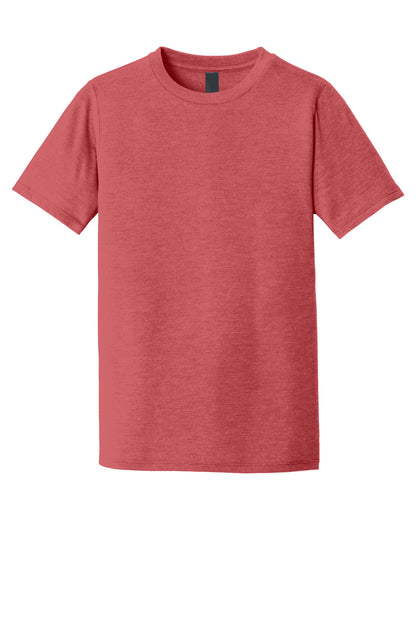 Custom Embroidered District T-Shirts  in Red Frost
