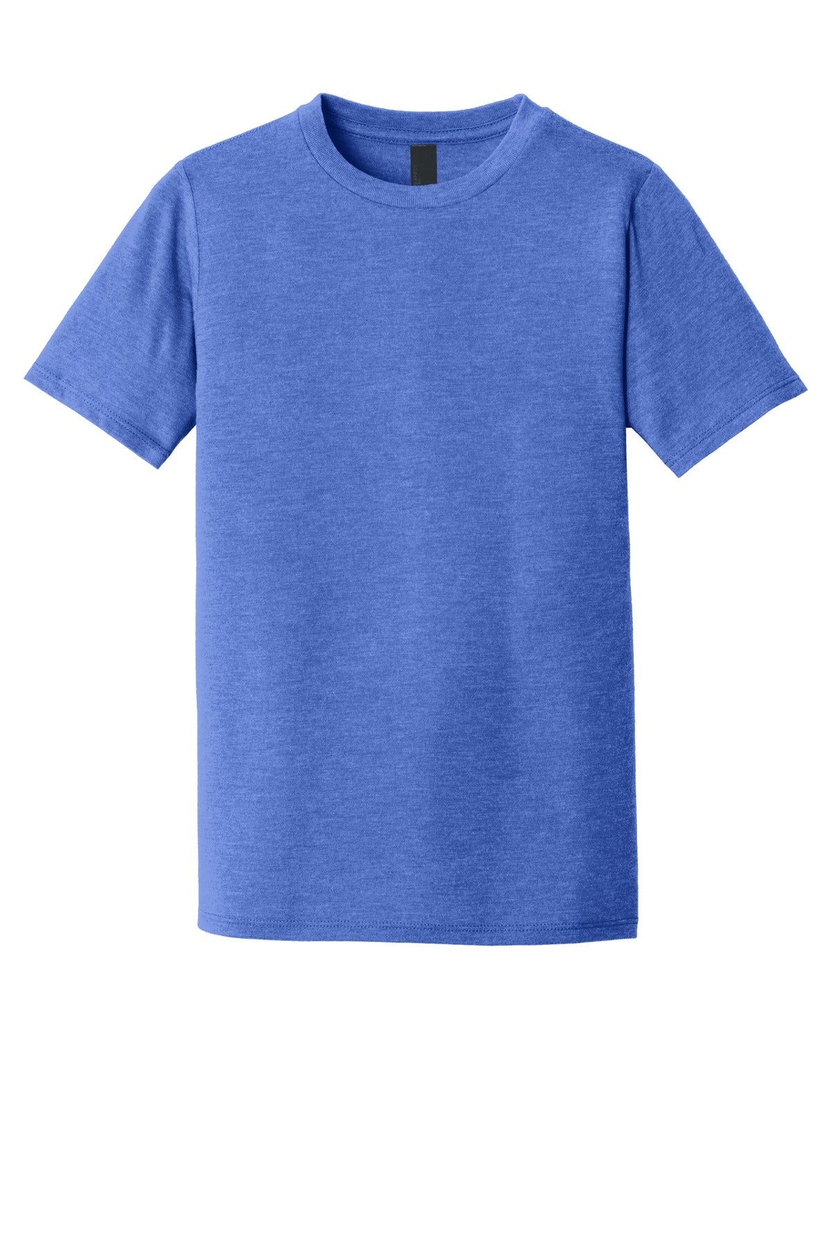 Custom Embroidered District T-Shirts  in Royal Frost