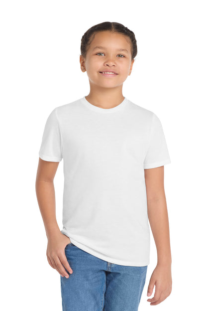 Custom Embroidered District T-Shirts  in White