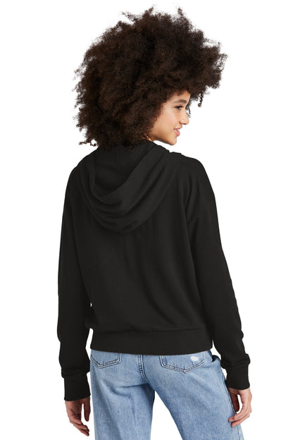 Custom Embroidered District Women's Perfect Tri Fleece 1/2-Zip Pullover DT1311,Black