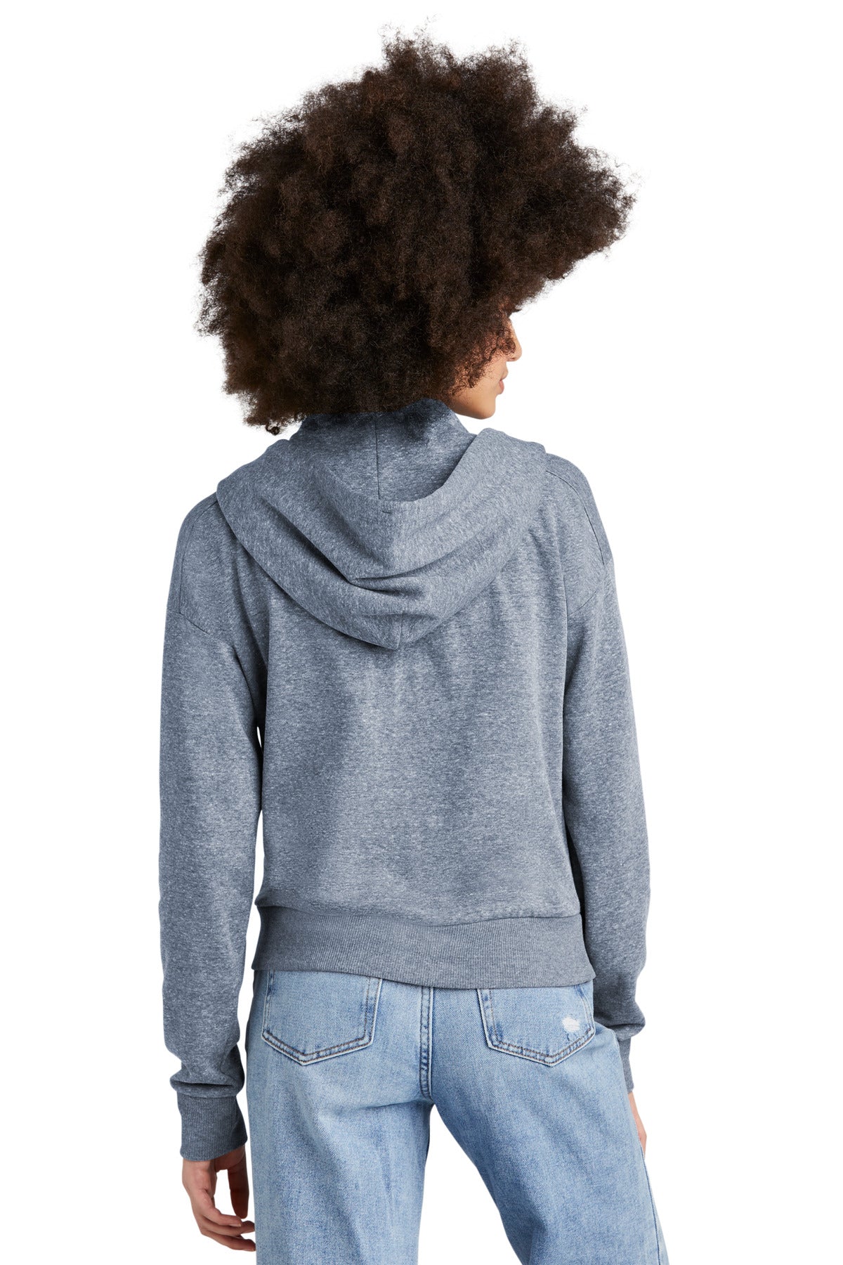 Custom Embroidered District Women's Perfect Tri Fleece 1/2-Zip Pullover DT1311,Navy Frost