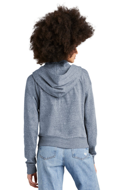 Custom Embroidered District Women's Perfect Tri Fleece 1/2-Zip Pullover DT1311,Navy Frost