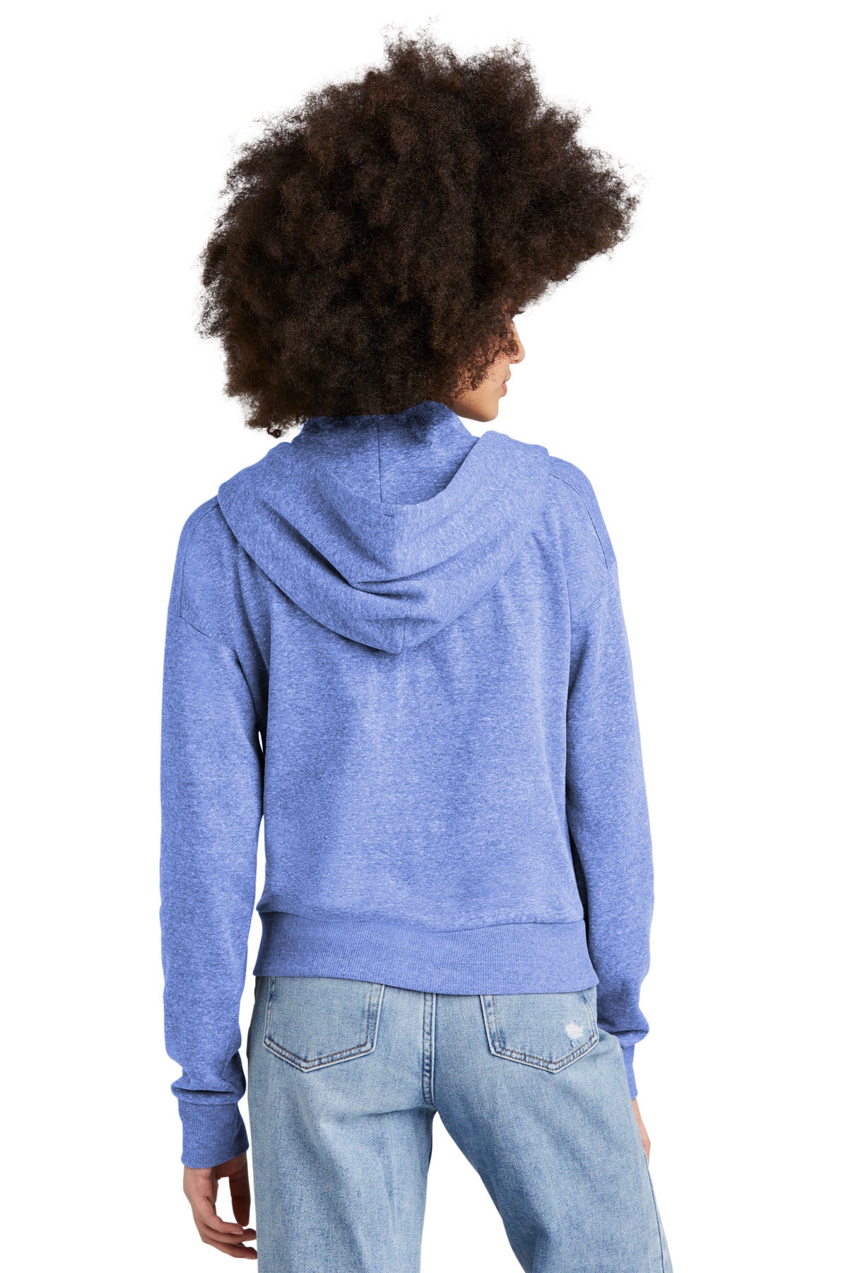 Custom Embroidered District Women's Perfect Tri Fleece 1/2-Zip Pullover DT1311,Royal Frost