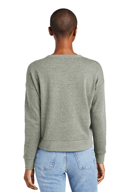 Custom Embroidered District Women's Perfect Tri Fleece V-Neck Sweatshirt DT1312,Grey Frost