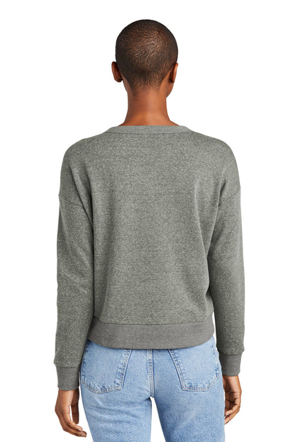 Custom Embroidered District Women's Perfect Tri Fleece V-Neck Sweatshirt DT1312,Heathered Charcoal