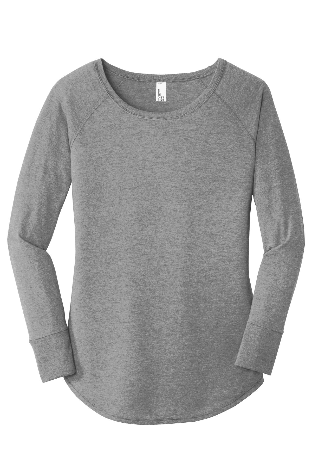 Custom Embroidered District T-Shirts  in Grey Frost