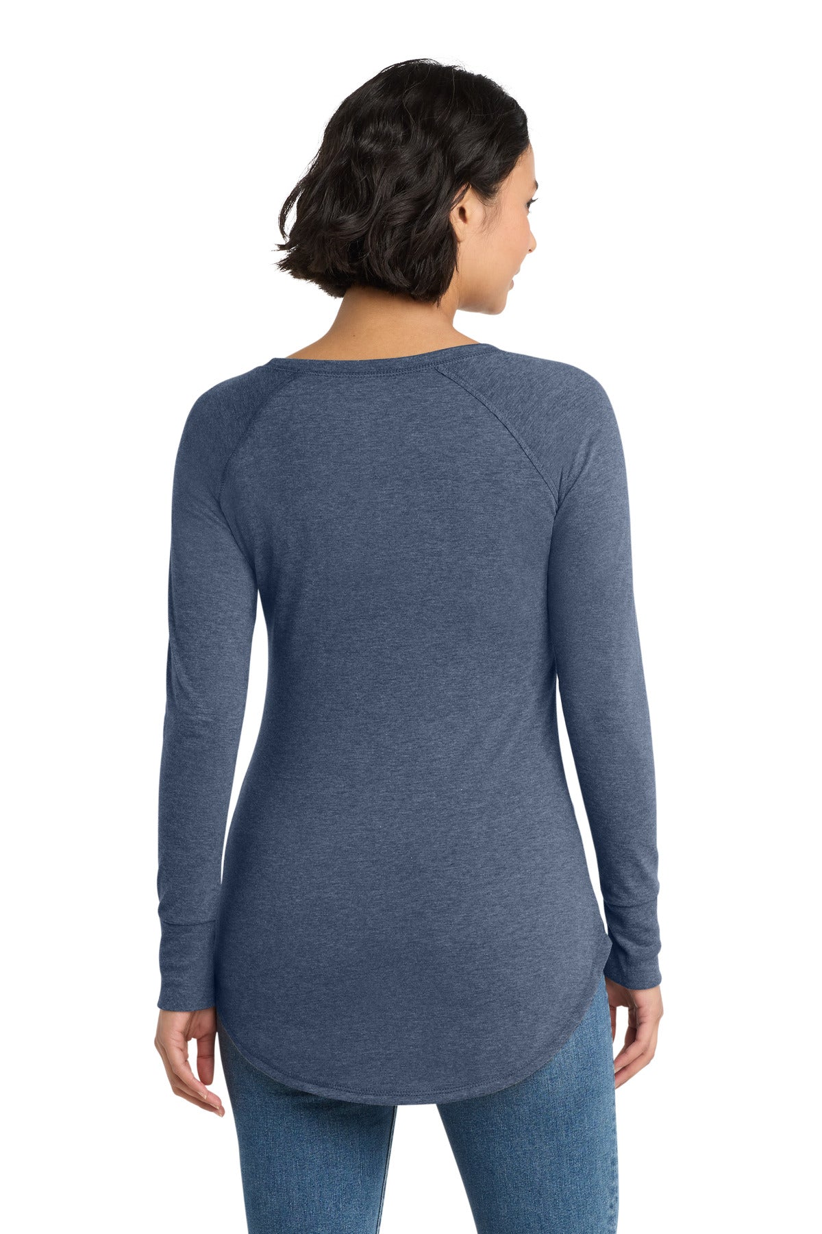 Custom Embroidered District T-Shirts  in Navy Frost