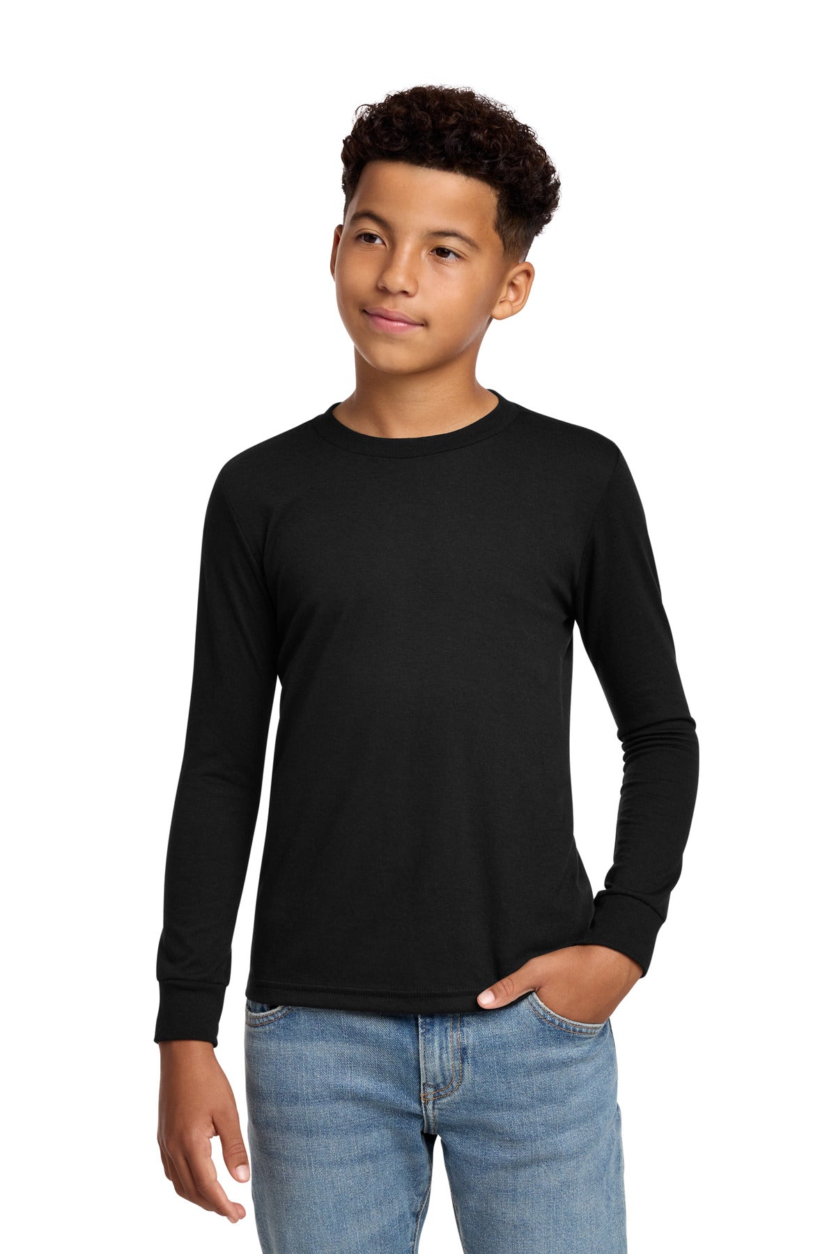 Custom Embroidered District T-Shirts  in Black