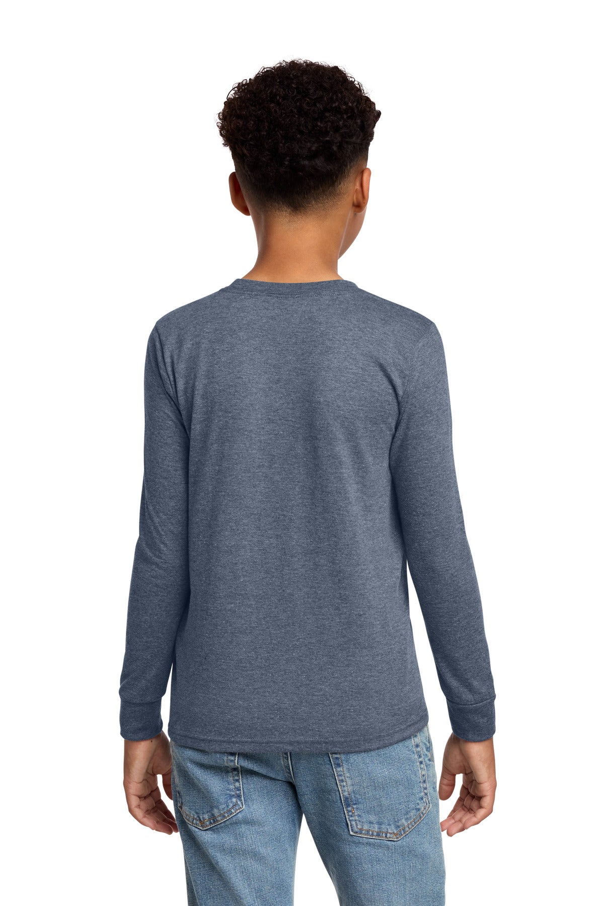 Custom Embroidered District T-Shirts  in Navy Frost