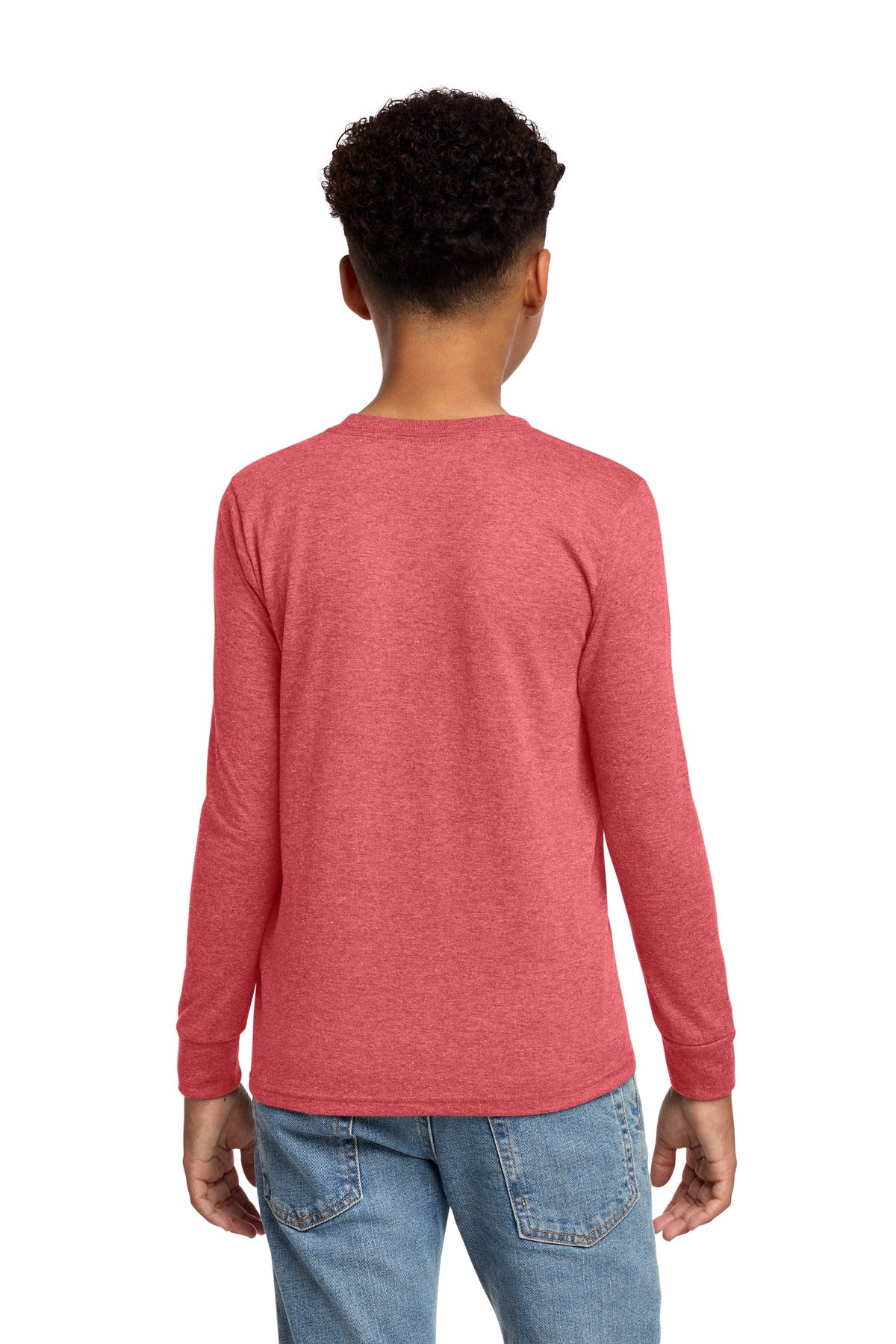 Custom Embroidered District T-Shirts  in Red Frost