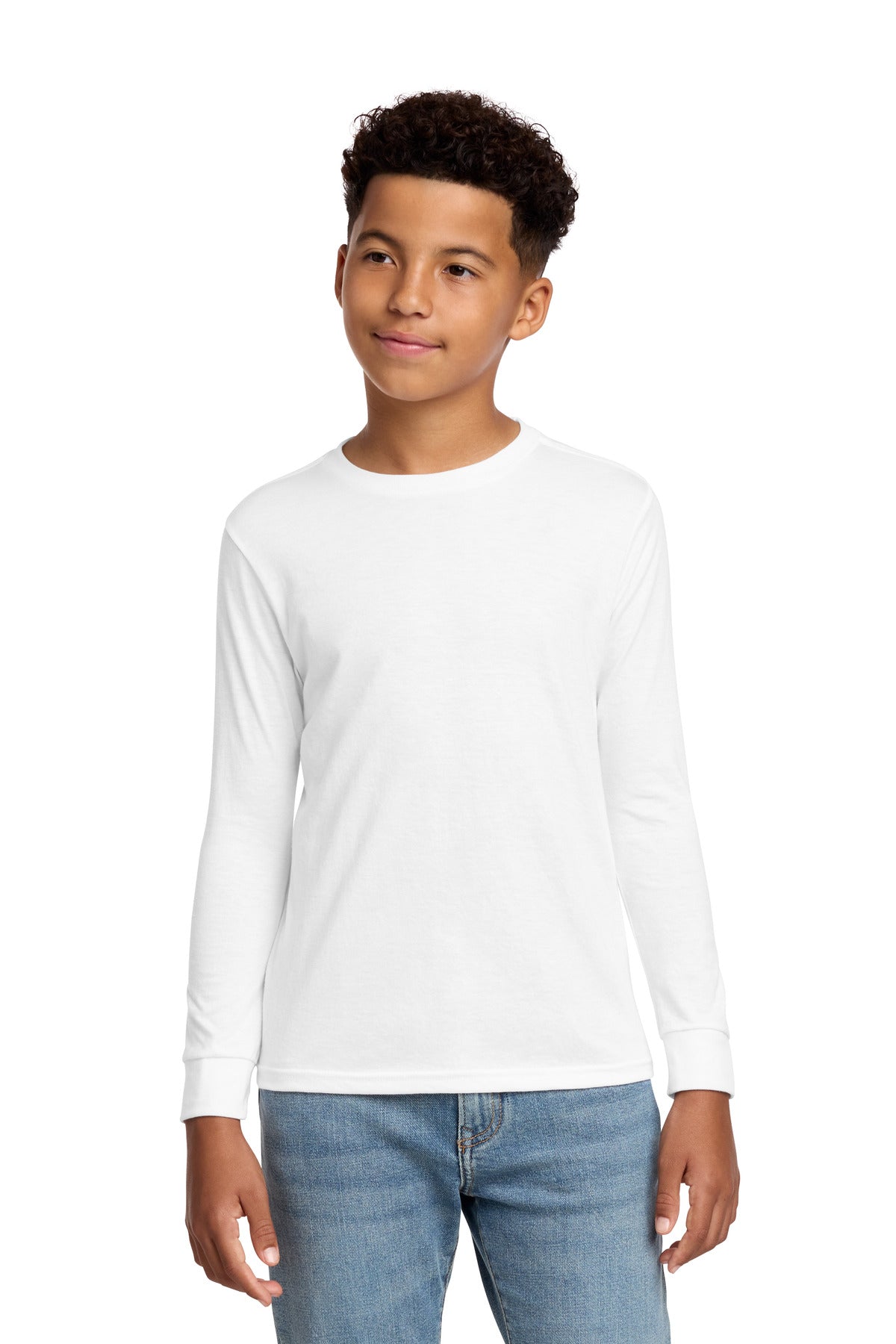 Custom Embroidered District T-Shirts  in White