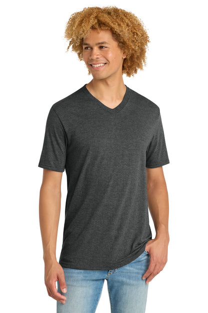 Custom Embroidered District T-Shirts  in Black Frost