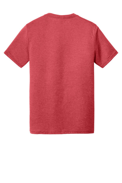 Custom Embroidered District T-Shirts  in Red Frost