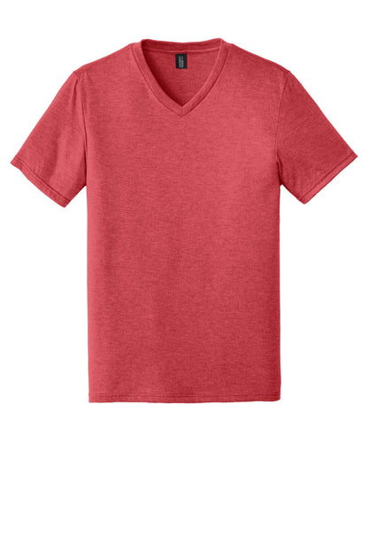 Custom Embroidered District T-Shirts  in Red Frost