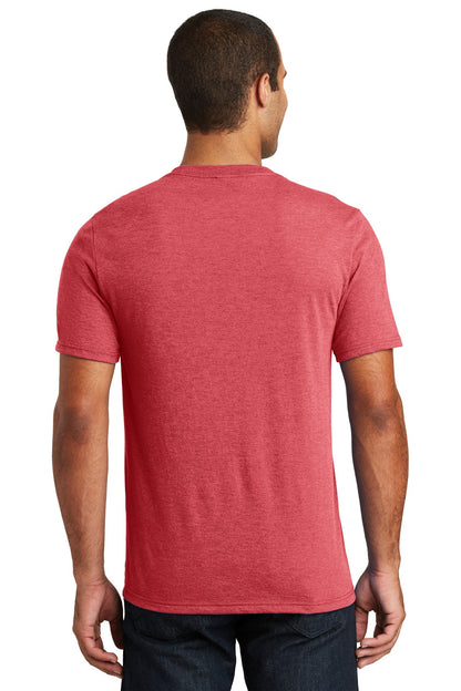 Custom Embroidered District   Perfect Tri V-Neck Tee. DT1350,Red Frost