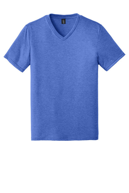 Custom Embroidered District T-Shirts  in Royal Frost