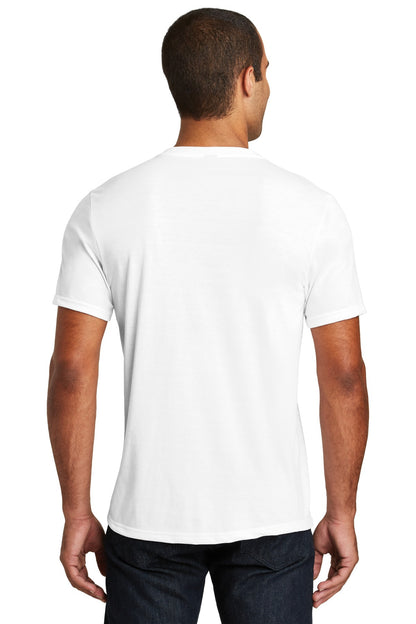 Custom Embroidered District   Perfect Tri V-Neck Tee. DT1350,White