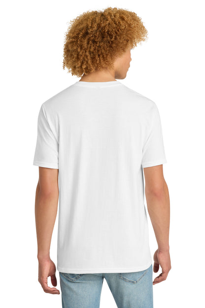 Custom Embroidered District T-Shirts  in White