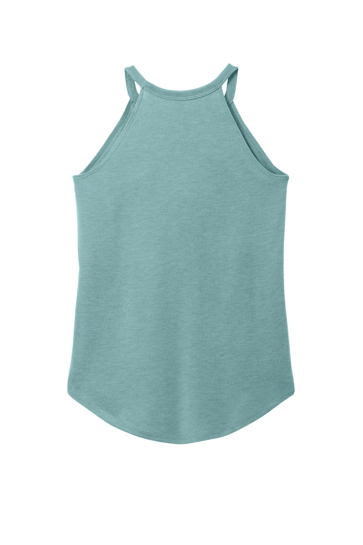 Custom Embroidered District T-Shirts  in Heathered Eucalyptus Blue