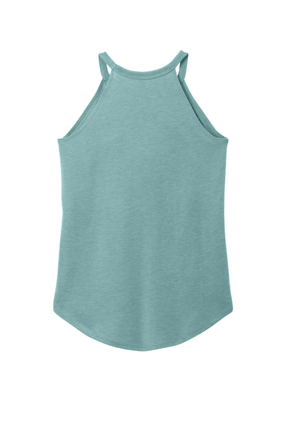 Custom Embroidered District T-Shirts  in Heathered Eucalyptus Blue