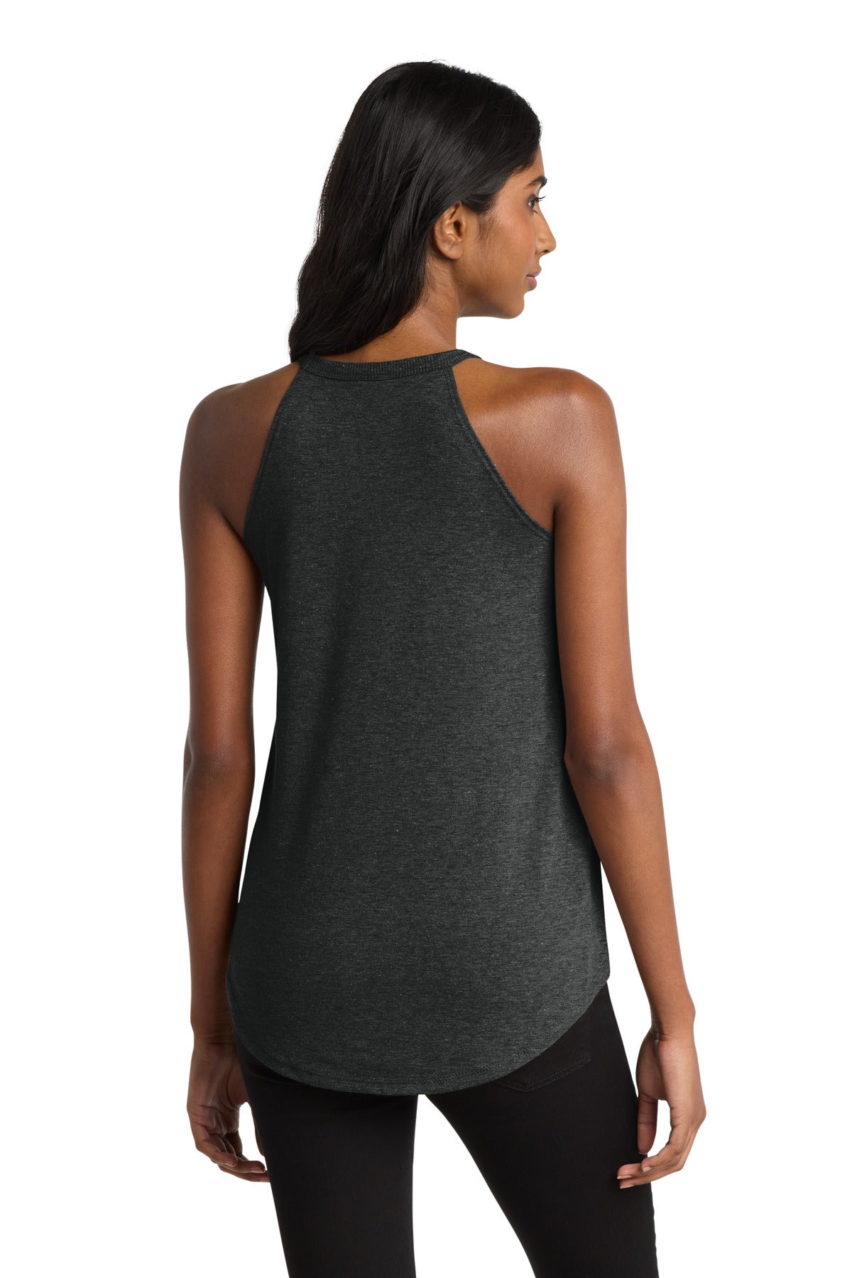 Custom Embroidered District T-Shirts  in Black Frost