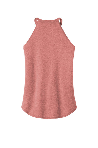 Custom Embroidered District T-Shirts  in Blush Frost