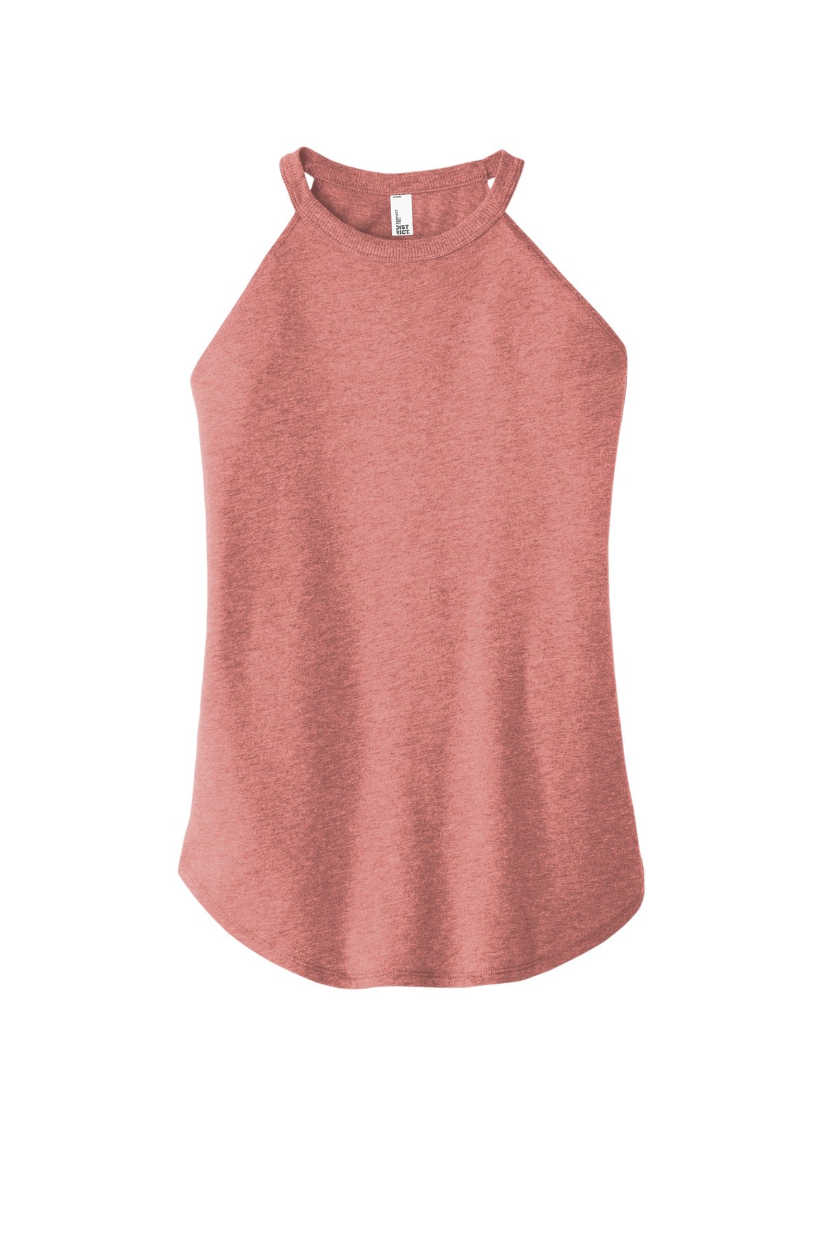 Custom Embroidered District T-Shirts  in Blush Frost
