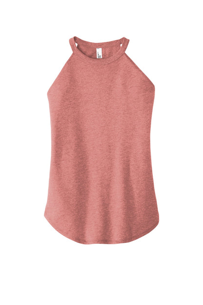 Custom Embroidered District T-Shirts  in Blush Frost