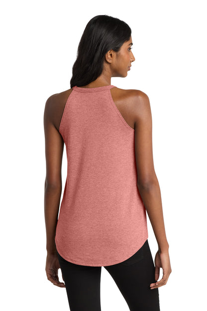 Custom Embroidered District T-Shirts  in Blush Frost