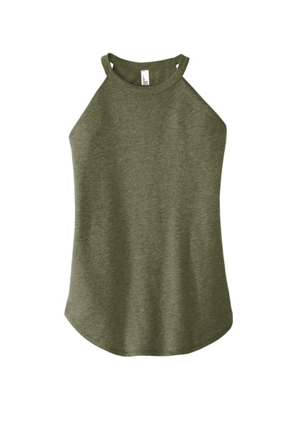 Custom Embroidered District T-Shirts  in Military Green Frost