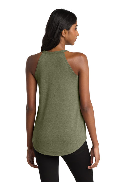 Custom Embroidered District T-Shirts  in Military Green Frost