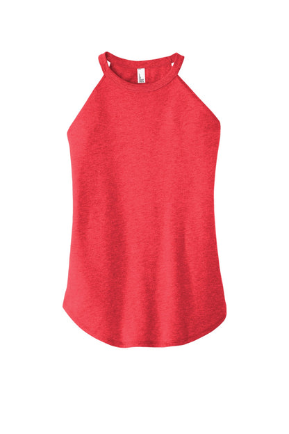 Custom Embroidered District T-Shirts  in Red Frost
