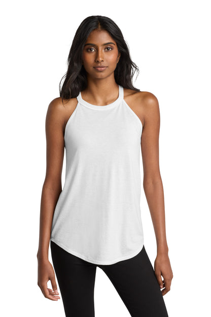 Custom Embroidered District T-Shirts  in White
