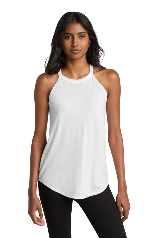 Custom Embroidered District T-Shirts  in White