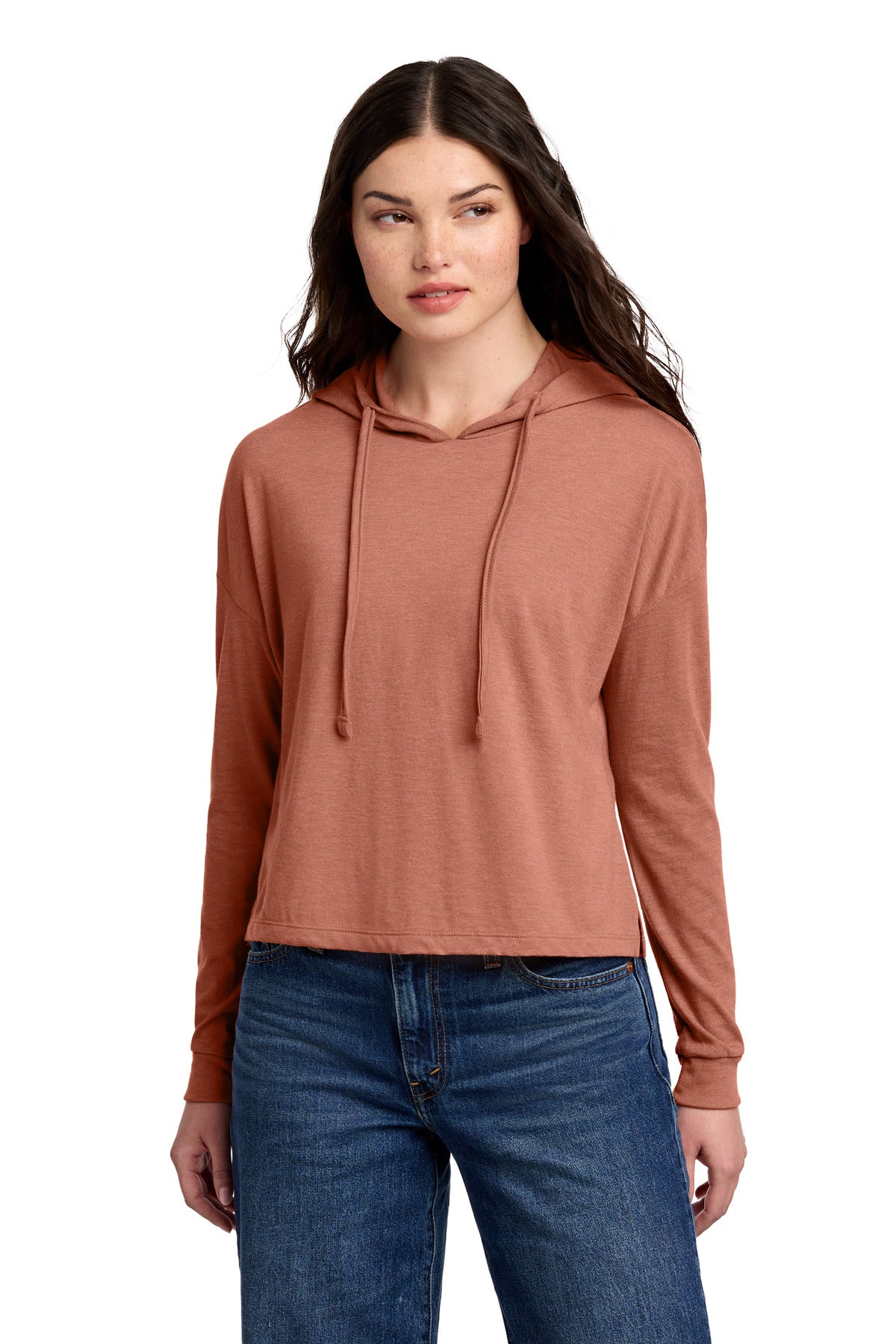 Custom Embroidered District Sweatshirts/Fleece in Desert Rose Heather
