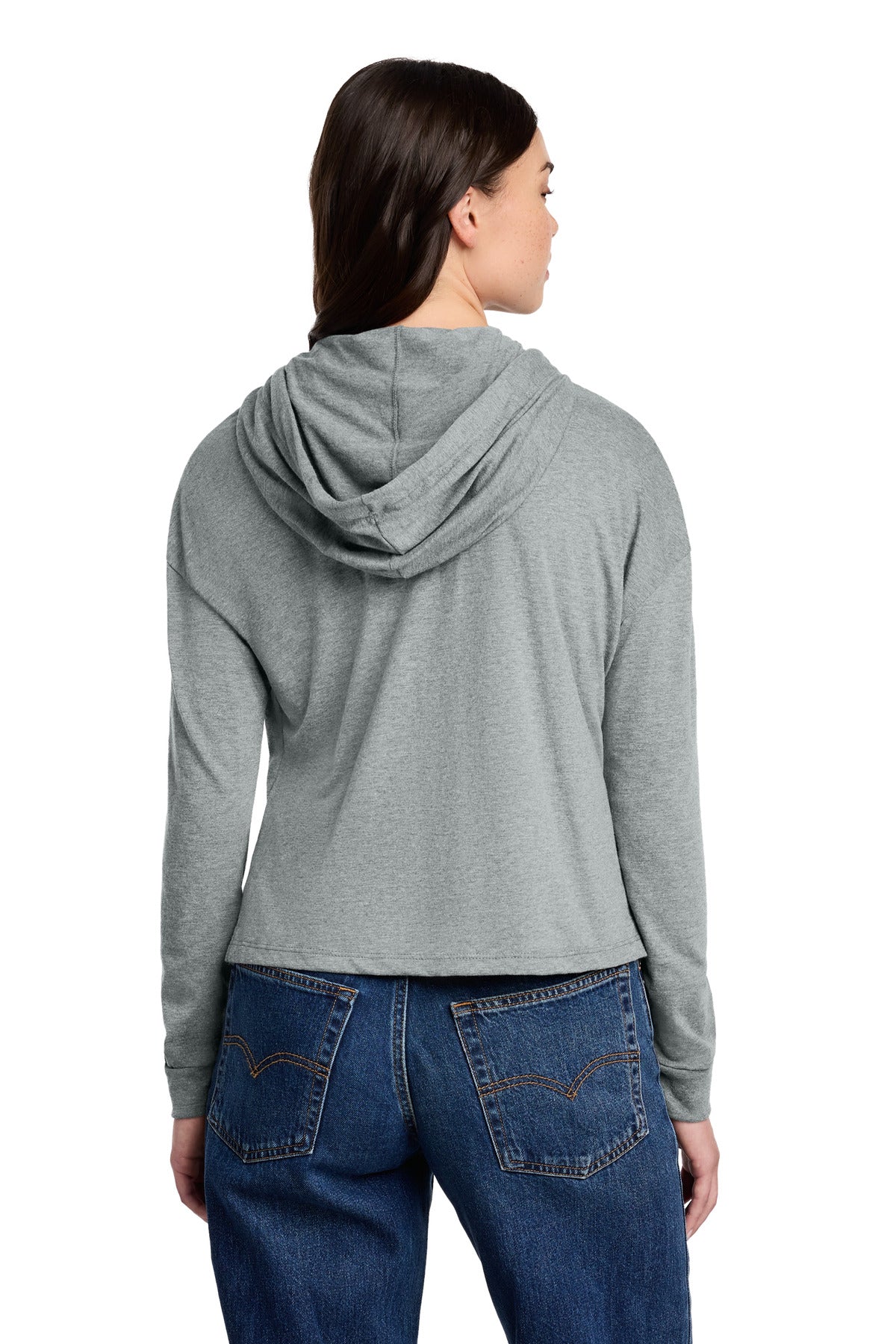 Custom Embroidered District Sweatshirts/Fleece in Grey Frost