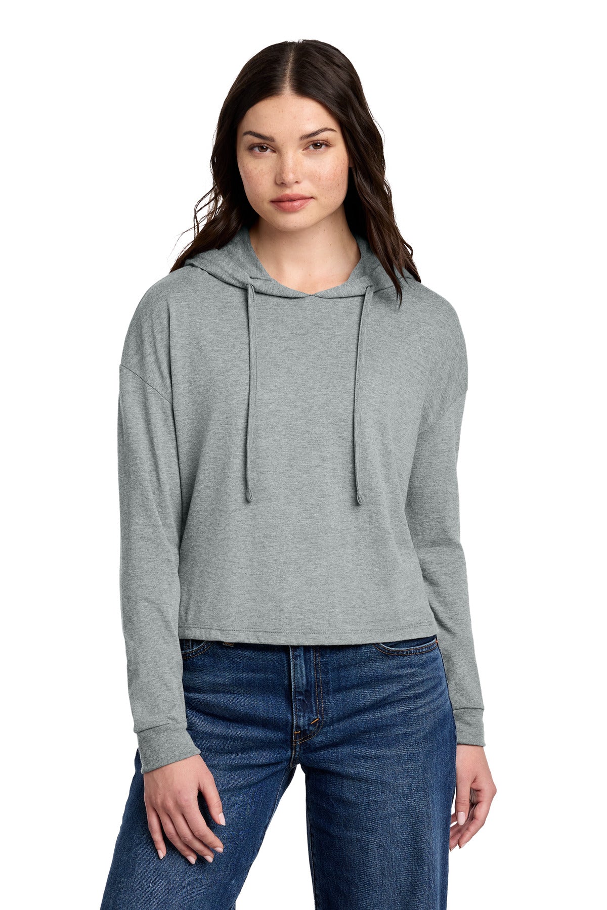 Custom Embroidered District Sweatshirts/Fleece in Grey Frost