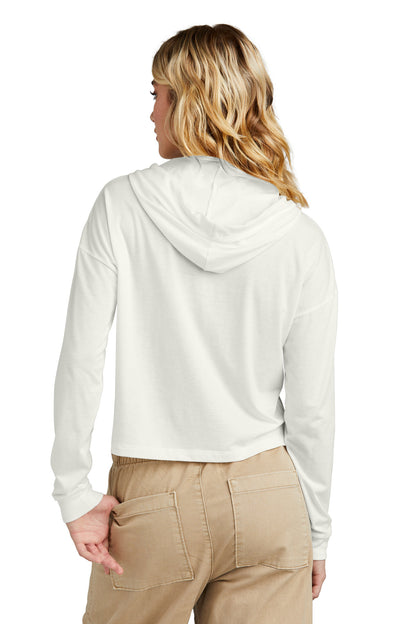 Custom Embroidered District Women's Perfect Tri Midi Long Sleeve Hoodie DT1390L,Natural
