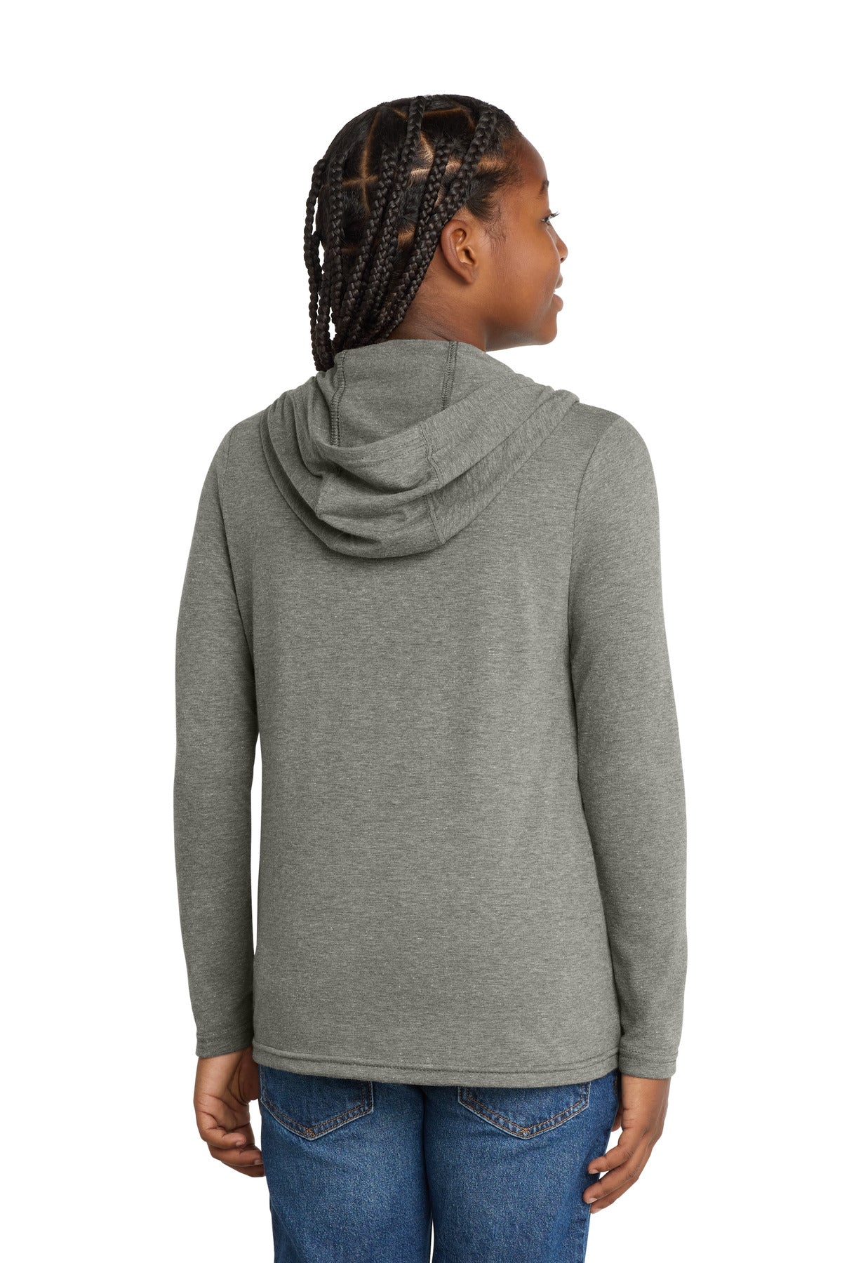 Custom Embroidered District Sweatshirts/Fleece in Grey Frost