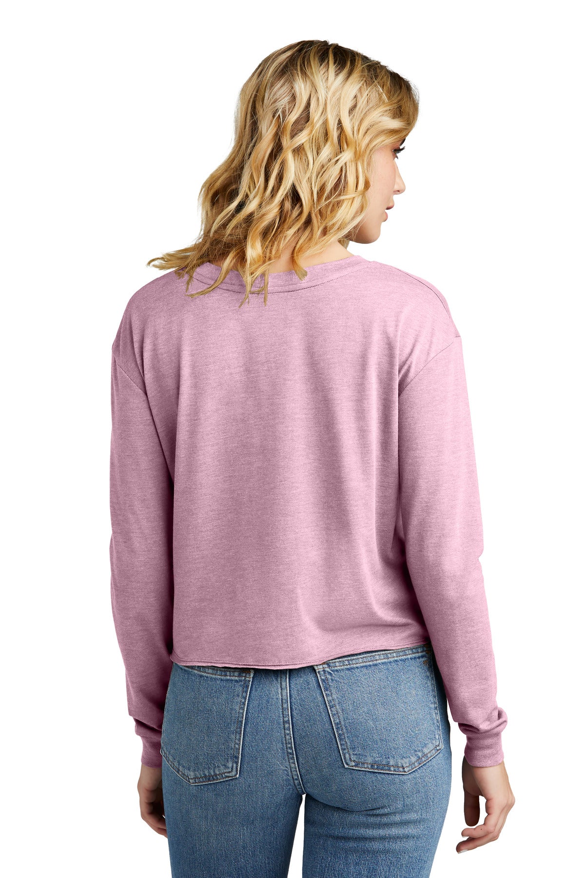 Custom Embroidered District Women's Perfect Tri Midi Long Sleeve Tee DT141,Wisteria Heather