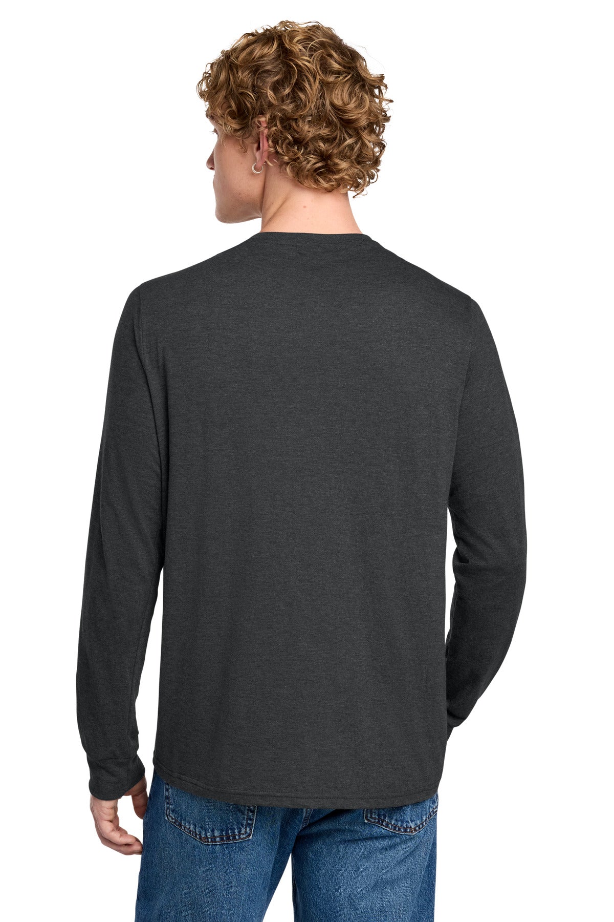Custom Embroidered District T-Shirts  in Black Frost