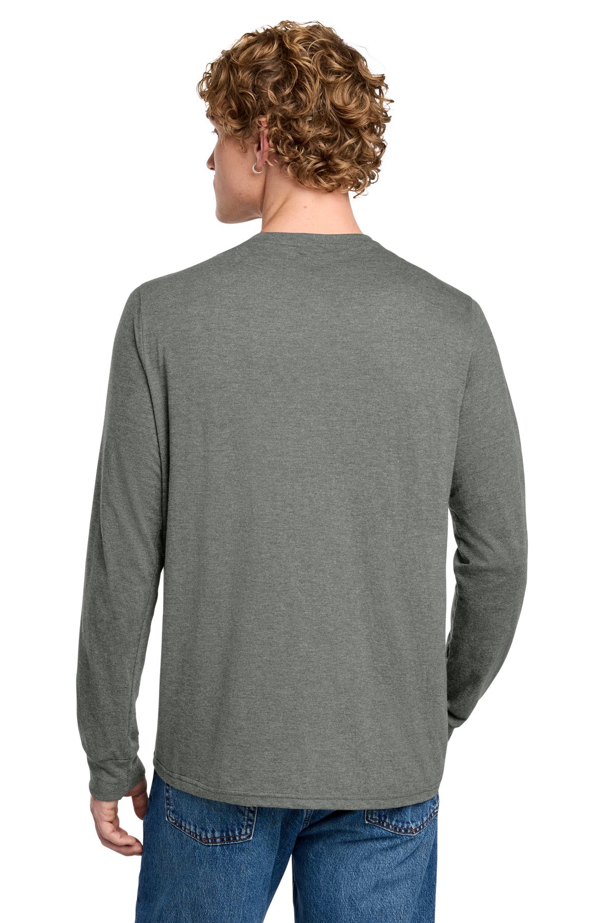 Custom Embroidered District T-Shirts  in Heathered Charcoal