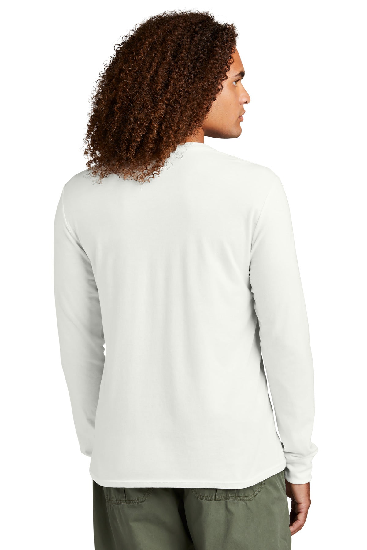 Custom Embroidered District Perfect Tri Long Sleeve Henley DT145,Natural